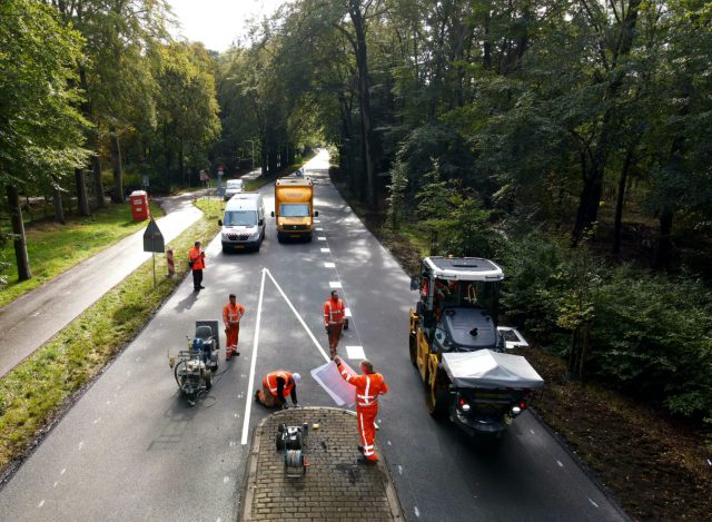 Wegmarkeringen aanbrengen